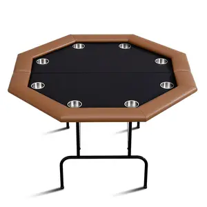 Garvee Foldable Poker Table for 8 Players with Foldable Legs and Cup Holders | Portable Casino-Quality Surface Ideal for Texas Holdem, Blackjack, and Card Games