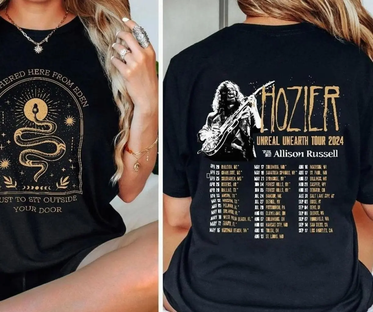 Hozier Unreal Unearth Tour 2024 T-Shirt, Hozier T-Shirt, Hozier Fan Gift Shirt, Unreal Unearth Tour 2024 Shirt, Hozier Tour Merch  0CO