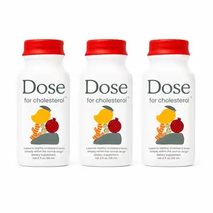 DOSE Cholesterol Support Liquid Shots 3 Pack, 2 fl oz Each – Heart Health Supplement with CoQ10, Pomegranate, Amla, Turmeric Curcumin & Lycopene – Supports Healthy LDL Levels, Cardiovascular Wellness, Vegan, Zero Sugar Daily Drink