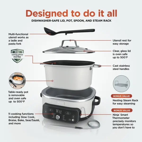 Ninja 11-in-1 PossibleCooker PRO Plus with Smart Cook System, 8.5
