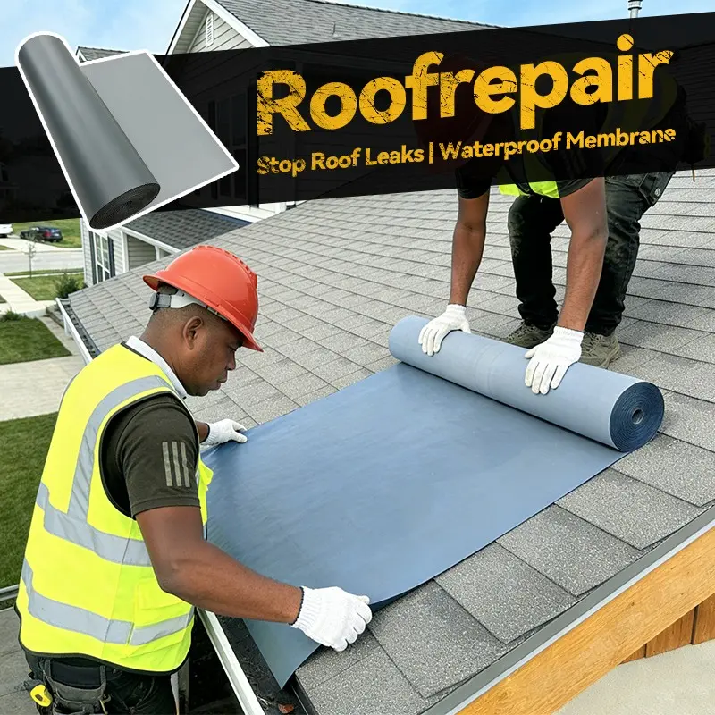 19-Inch Waterproof Roof Repair Sealant Tape, Self-Adhesive Self Sealing Leak Proof for RV, Metal Sheds, Concrete Floors, UV Stable, Tool-Free Fix