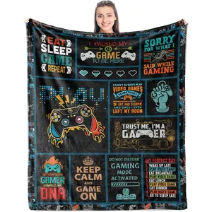 Gamer Blanket, Gamer Gifts for Boys/Men/Girls/Women, Best Gaming Gifts for Video Game Lover, Game Room Decor for Gamers, Birthday Gameboy Blanket for Teens/Kids Soft Throw funny throw blanket