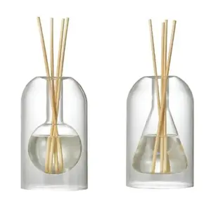 [130/200ml Household Storage Transparent Container Bottle] Light Luxury Minimalist Aroma Glass Bottle, Aromatherapy Vase Decoration
