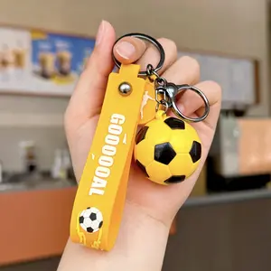Creative Football Boy Keychain, Unisex Cartoon Backpack Charm, Car Key Ring Gift, Memorial Pendant, Unique Accessory for Kids and Adults