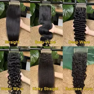 HD 2x6 Closures Body Wave, Straight, Burmese Curly, Loose Curly, Deep Wave black hair