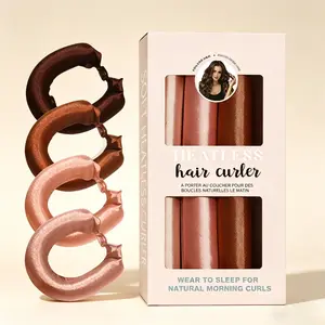 4 Pcs Heatless Flexi Curling Rods | Overnight Sleep‑Friendly Hair Curlers | Soft No‑Heat Styling Tools for Women, Ideal for Long Hair, Short Hair & Effortless Natural Curls