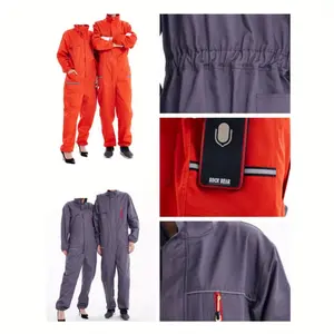 Durable Coverall Work Suit with Stand-Up Collar, Heavy-Duty Mechanic and Car Wash Uniform for Factory, Workshop, and Automotive Repair, Customizable Logo Option