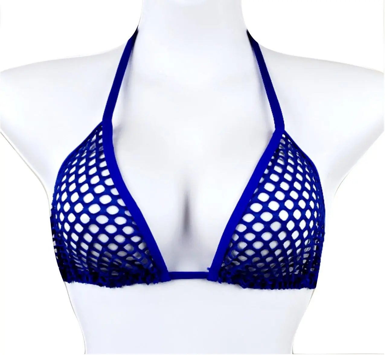Royal Blue Fishnet Sheer Bikini Top Sheerswim