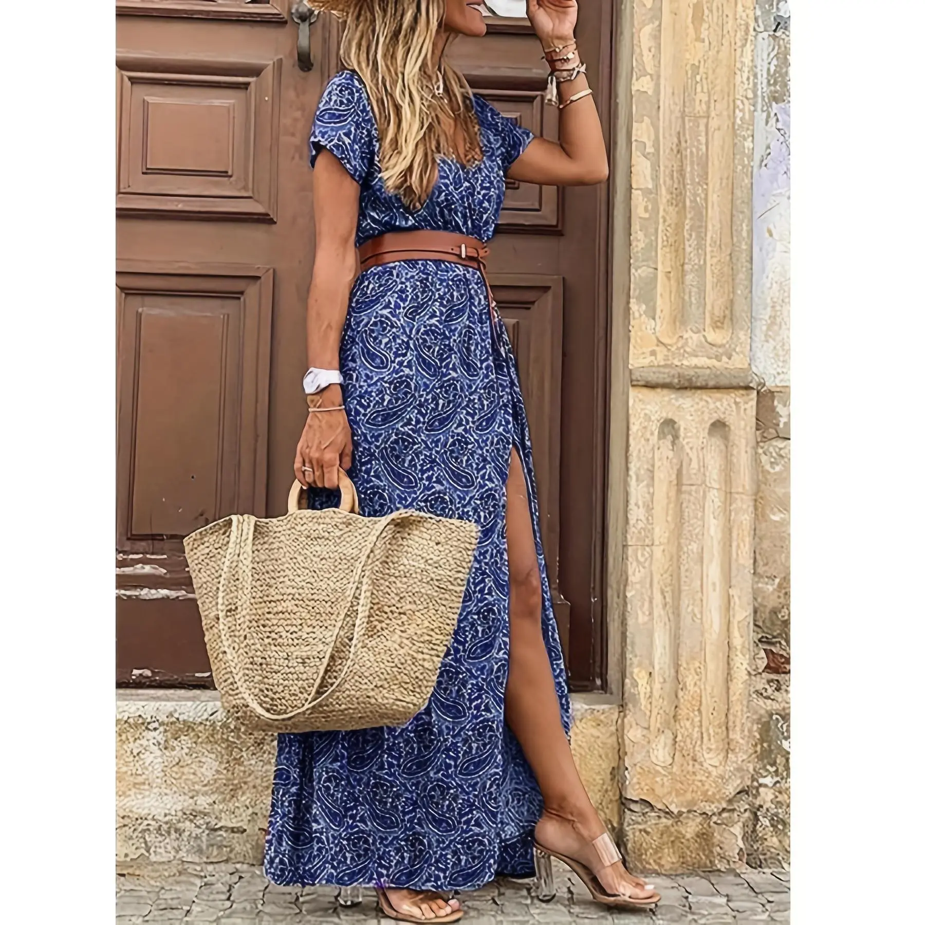 WOMEN'S short sleeve floral maxi long dress Lady boho party evening casual dress WOMEN'S clothing - TikTok Shop WOMEN'S short sleeve floral maxi long dress Lady boho party evening casual dress WOMEN'S clothing - TikTok Shop