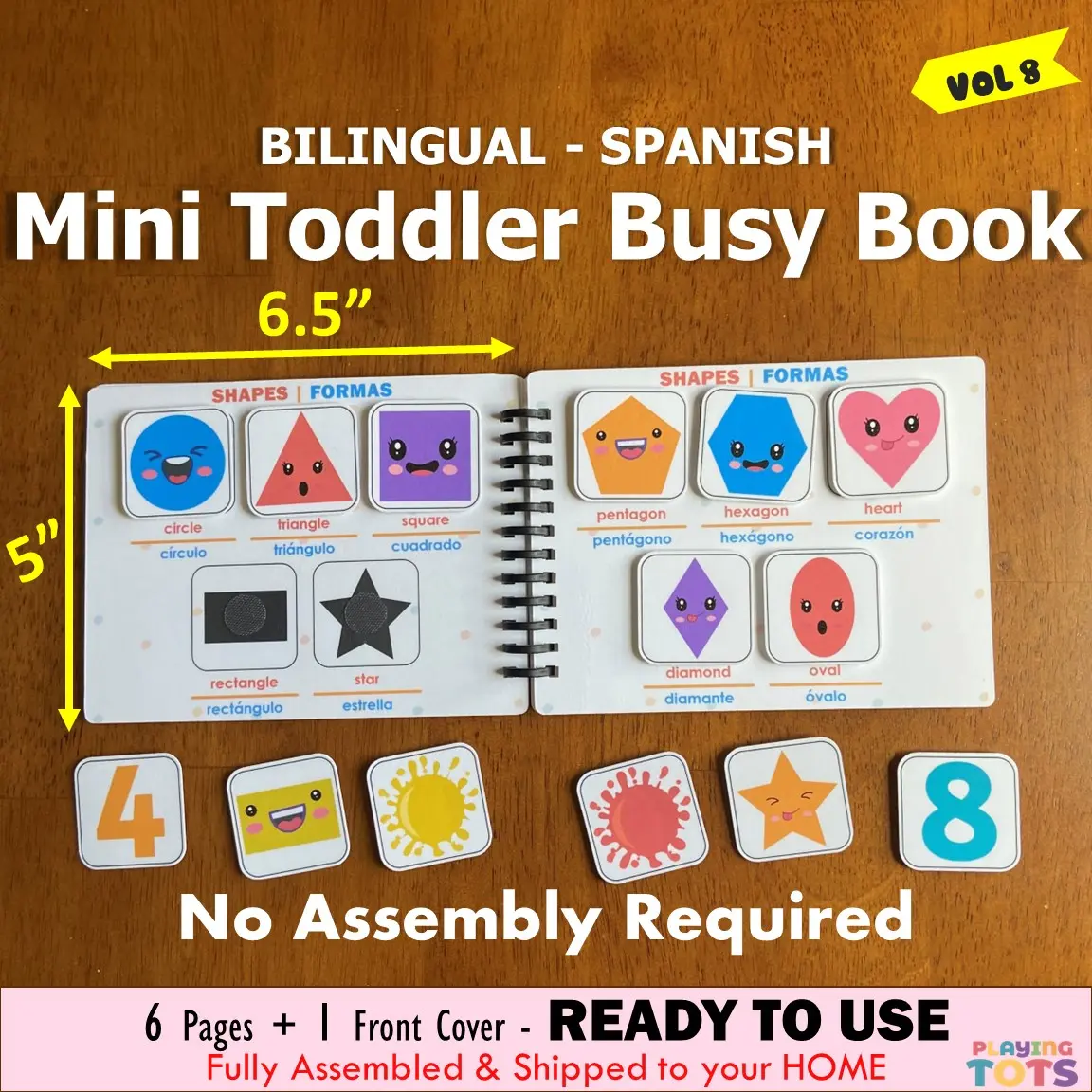 Bilingual Spanish Mini Busy Book VOL8, Learning Binder