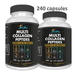 Premium Collagen Peptides Pills Hydrolyzed Anti-Aging (I,II,III,V,X) 240