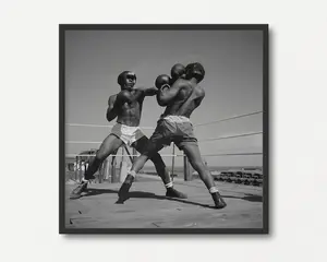 Boxing Photo Print, Old Black and White Photography Print, Boxing Wall Art, Boxing Poster, Sports Art Print, African Americans History
