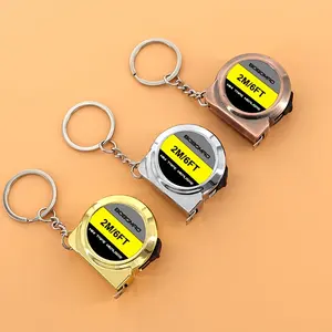 ortable 6 Feet/2m Steel Tape Measure with Keychain As a gift - Durable Mini Ruler, Silvery/Copper/Golden -Perfect for DlY, Office and Woodworking Projects