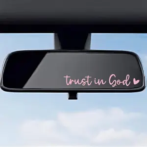2 PCS Trust in God Rearview Mirror Decals, Automotive Vinyl Rear View Mirror Decorative Stickers, Waterproof Trust in God Stickers for Car Truck Laptop, Car Accessories 3.9inX0.6in