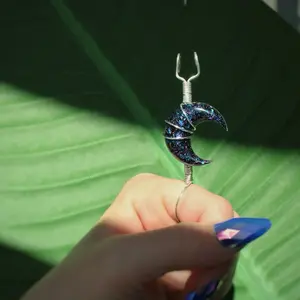 Galaxy Crescent Moon Ring