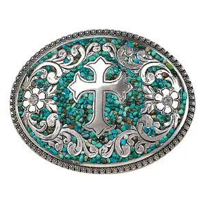 Blazin Roxx Turquoise Stone Cross Belt Buckle (37914)