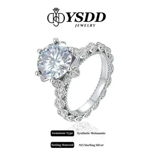 【#402 Statement】5CT High-profile Vintage Valentine Statement Synthetic Moissanite Rings in 925 Sterling Silver