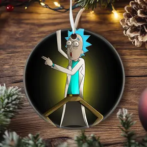 Christmas Ornaments Rick And Morty Dance Got Dance Moves Love You Holiday Acrylic Circle New Year Gift For Friends X-Mas Tree