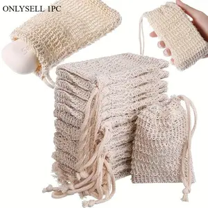 Jute Soap Saver Bag, 1 Count Soap Foaming Bag with Drawstring, Soap Saver Pouch, Bathroom Accessories, Bathroom Supplies