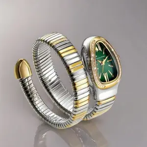 Women'sElegantSnakeDesignRhinestoneJewelryDecorQuartzWatch,GiftsforGirlfriend,TrendyExquisiteFashionableWristwatchforWomen&Girls,JewelryforBirthdayGiftwithBox,WatchesforWomen,LuxuryJewellery,ExquisiteBandWatch