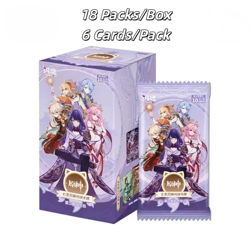 2025 Shiningsoul Genshin Impact Authentic Sealed TCG Booster Box, Collectible Hobby Box with Card Packs, Premium Trading Cards Set for Enthusiasts