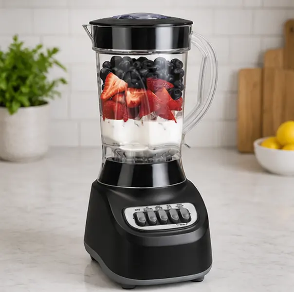 Smoothie Blender, 48 oz BPA-Free Jar, 650W | 12-Function Countertop Blender for Kitchen, Black