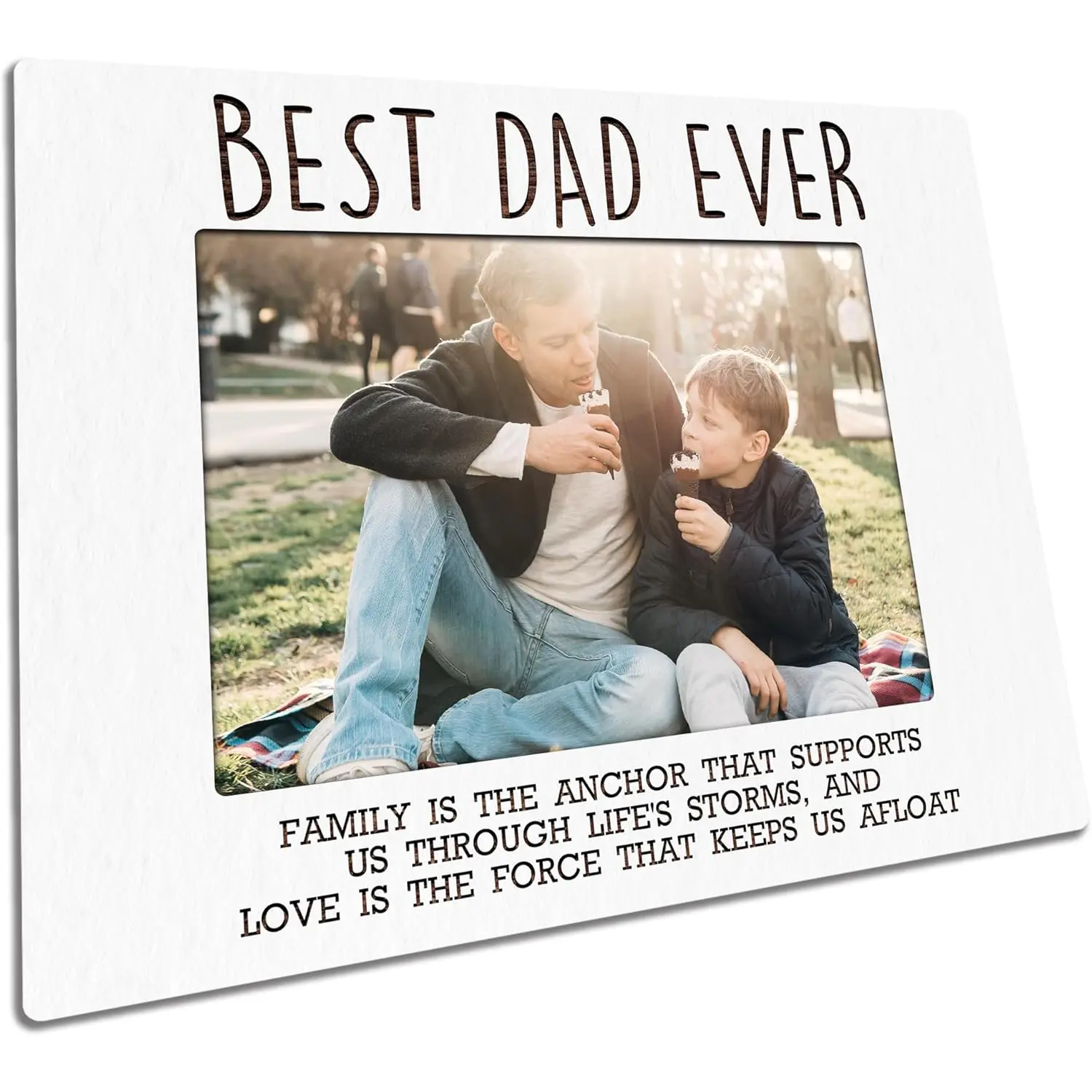 Dad Gifts Picture Frame Holds 4" x 6" Photos - Best Dad Ever Tabletop Wooden Daddy Picture Frame Decoration, Dad Fathers Day,Birthday Gifts