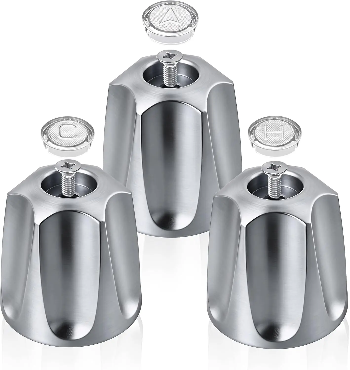 3 Pack Tub Knobs Replacement Set, Shower Handle Replacement for Price/Pfister Verve Tub and Shower Faucets, Includes Hot, Cold, Diverter Knobs and Screws for Easy Remodel