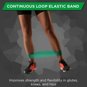 THERABAND Resistance Band Loops, Professional Latex Mini Band for At-Home Exercise & Lower Body Pilates, Crossfit, Yoga, Stretching, Physical Therapy, Strength Training without Weights. 18 Inch