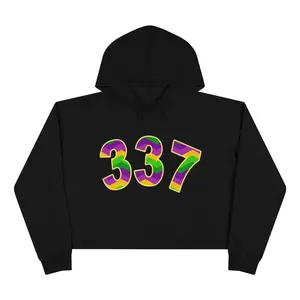 Mardi Gras 337 Crop Hoodie