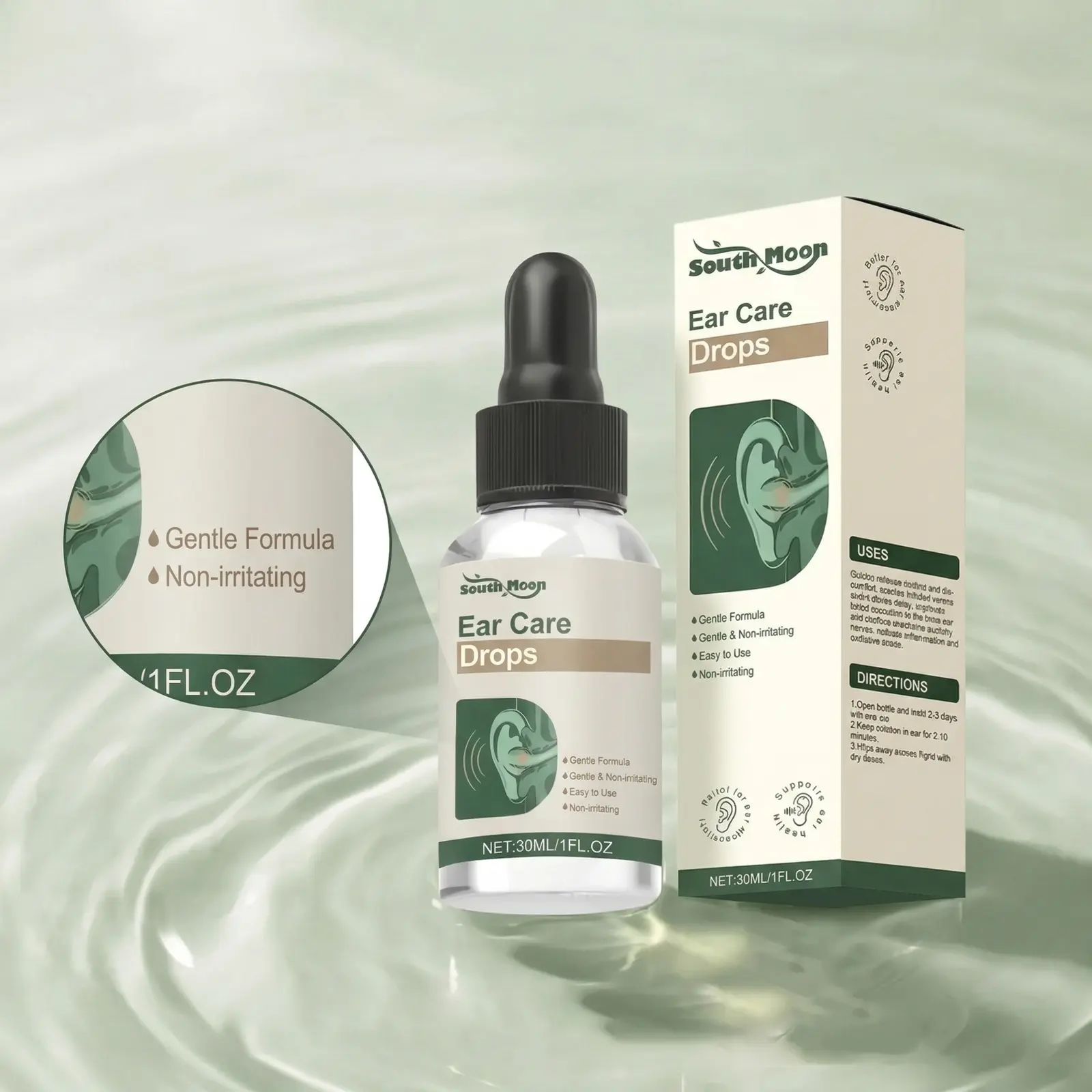 Gentle Ear Care Drops for Tinnitus Relief & Daily Ear Hygiene. All-Natural Formula to Unblock Secretions. Safe, Portable & Easy to Use Ear Drops for Adult Men & Women, 30Ml, Easy Portability
