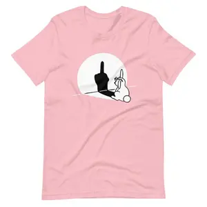 Middle Finger Rabbit Shadow T-Shirt, Funny Bunny Graphic Tee, Humorous Rabbit Shirt, Sarcastic Animal T-Shirt, Unisex Graphic Tee, Trendy Looks, Stay Ahead of the Curve, Full Color Range, Find Your Perfect Shade