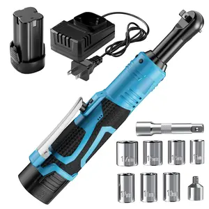 Wireless electric ratchet wrench set, suitable for various occasions such as car repairs, ergonomic grip, speed control, home DIY, car maintenance, etc