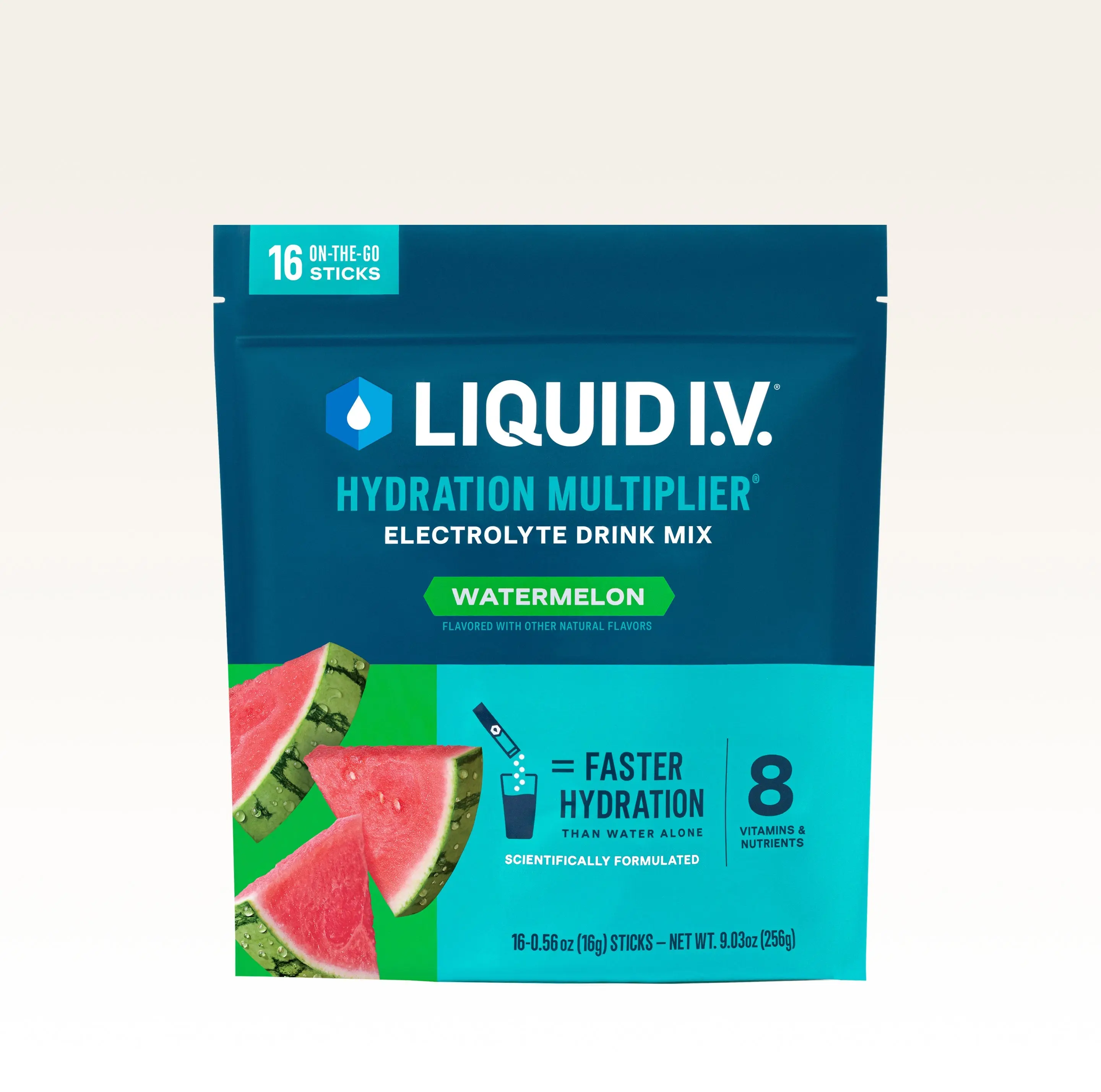 Liquid I.V. Hydration Multiplier - Watermelon - Hydration Powder Packets | Electrolyte Powder Drink Mix | Convenient Single-Serving Sticks | 8 Vitamins & Nutrients | 1 Pack (16 Servings)
