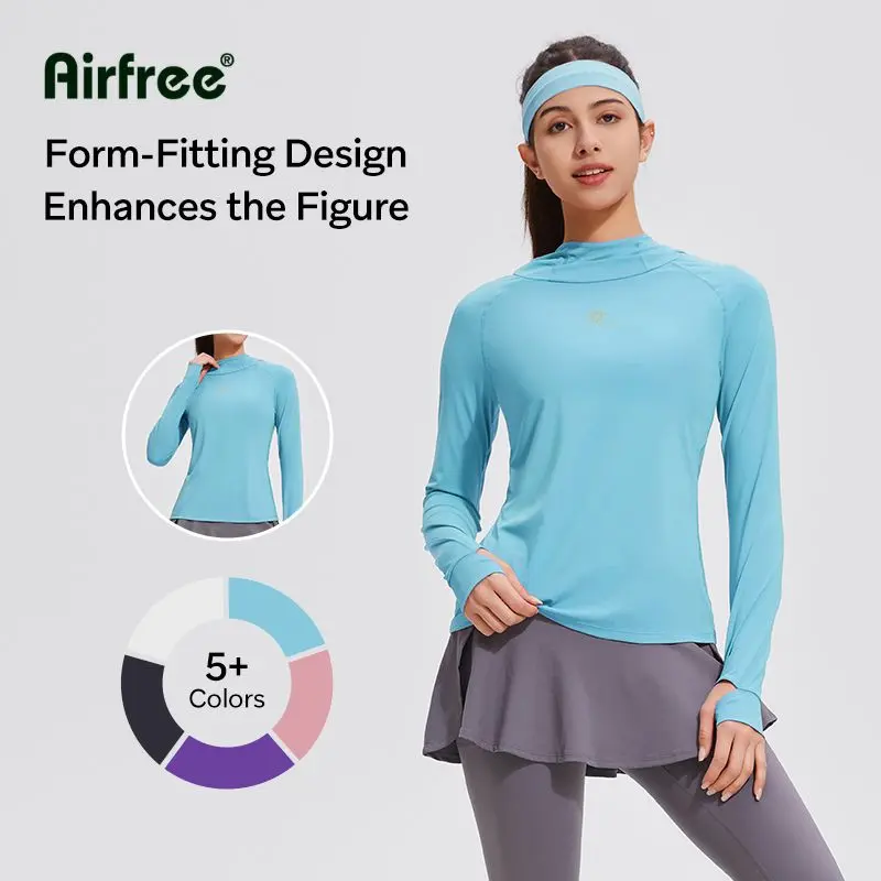 Women's Running Jacket, Lightweight Quick-Dry Hooded Athletic Cover Up with Sun Protection for Yoga and Gym, Outdoor, Breathable