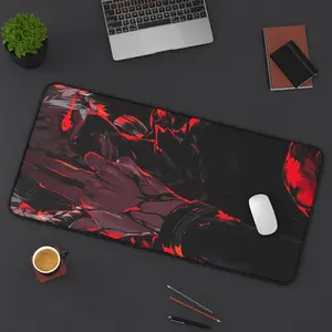 Tokyo Ghoul Red Aesthetic Series Gaming Desk Mat, Tokyo Ghoul Anime Mouse Pad, Keyboard Mat, Kaneki Manga Anime Desk Mat For Office, Gift For Gamer