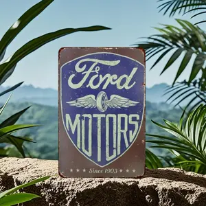 Ford Motor Vintage Crest Aluminum Sign Retro Look Reproduction Metal Wall Art Decor Vintage Garage Signs Decoration Items