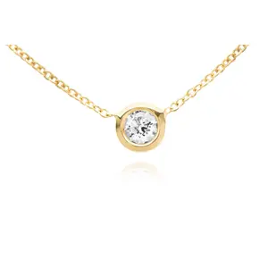 14k Gold Solitaire Diamond Necklace .10ct.