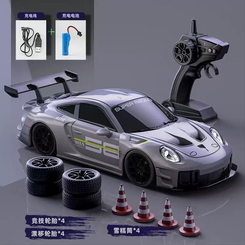 RC Drift Car 2.4GHz 4WD Speed Adjustment LED Lights Extra Tires Obstacle Accessories Kids Racing Gift