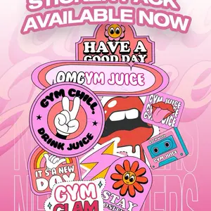 Gym Juice Sticker Variety Pack Retro Design 10-Pack "OMGYM JUICE" "GYM CHILL DRINK JUICE" & "IT'S A NEW DAY" Decorative Stickers for Gym Gear
