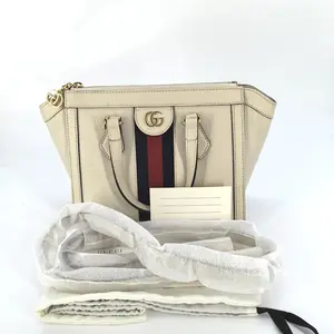 Pre-owned GUCCI Leather Tote Bags Web Ophidia Small Crossbody/Handle Bag Beige B00162