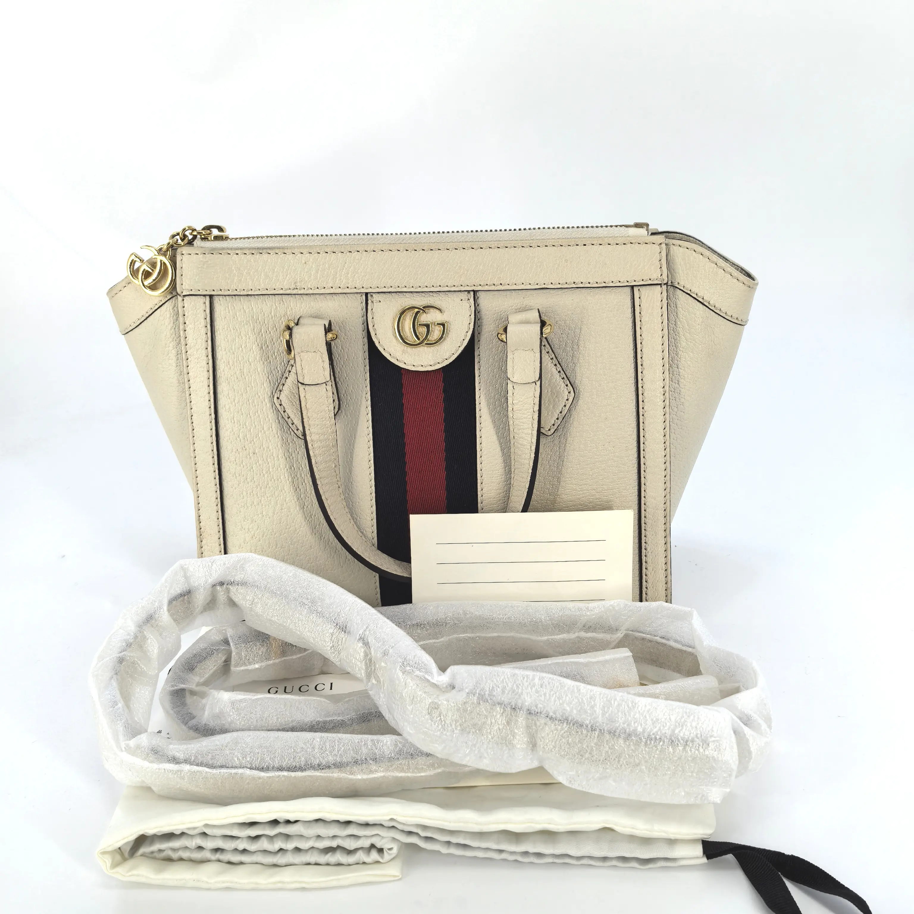 Pre-owned GUCCI Leather Tote bags Web Ophidia Small Crossbody/Handle Bag Beige B00162 NO2