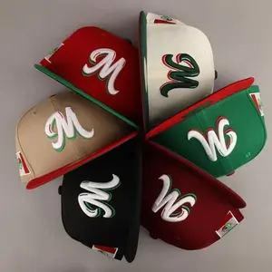 Mexico Fashion Baseball Cap – Embroidered M Logo, Mexican Flag Snapback, Streetwear Flat Bill Hat