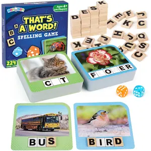 BenBen Spelling Games with 224 Flashcards, 2-4 Players, Learning Games for Kids Ages 4-8, Educational Toys for Kindergarten 1st 2nd 3rd Grade, Preschool Classroom Must Haves