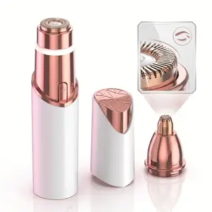 Women's 2-in-1 Electric Facial & Eyebrow Hair Trimmer - Lip & Body Hair Remover, White Personal Care Appliance for Summer Grooming