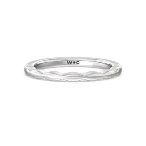 Modern East West Hidden Halo Solitaire Wedding Band Size 8.5