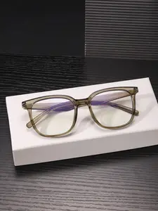 Men's Classic Square Small Frame Glasses, All Season Lightweight Durable Frame, Anti-Blue Light Clear Lenses, Casual Fashion Style, Square Eyeglasses Frame