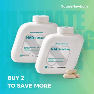 2x Naturenewborn NAD+ Booster NR1000 - High Purity 1000mg Supplement for Triple Anti-Aging Energy Focus - 60 Count - US Third-Party Tested for Purity & Potency Healthcare Natural
