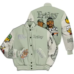 Seafoam Sail 4s Varsity Jacket: Friday Sneaker Stress Style All-Over Print Letterman QFB