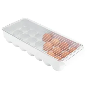 Clear Plastic Fridge Egg Holder with Lid - 21-Egg Home Organizer Storage Bin outdoorfun